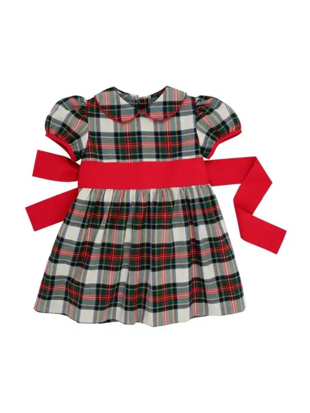 TBBC - CINDY LOU SASH DRESS - AIKEN PLACE PLAID/RICHMOND RED
